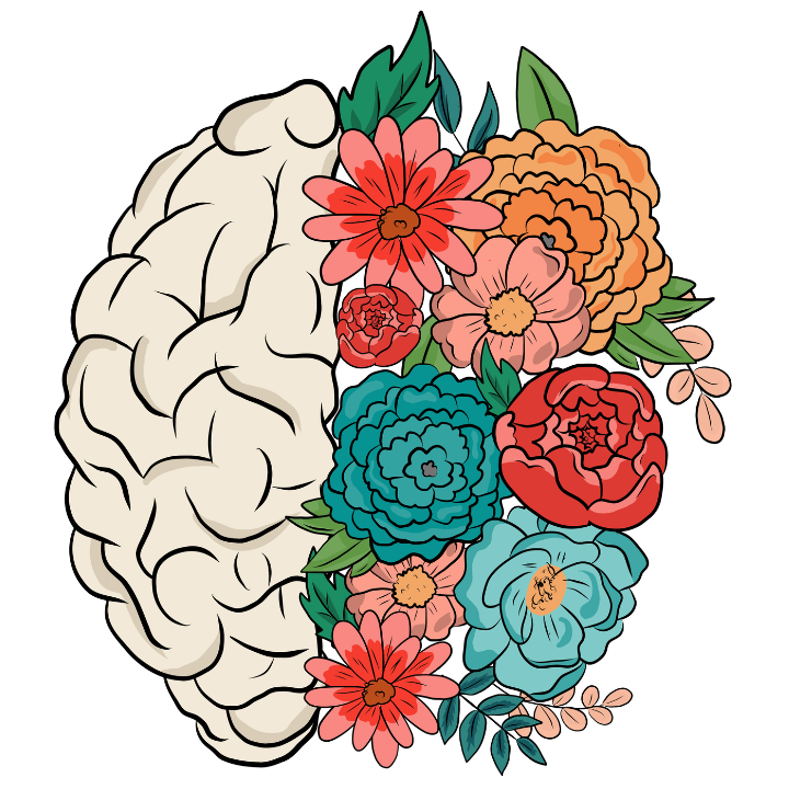 Neuro Spa Clinic logo featuring a brain with flowers, TMS transcranial magnetic stimulation and neurofeedback clinic in Ciudad Juárez Chihuahua